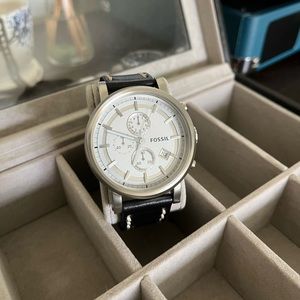 Fossil Stainless Steel and Leather Men’s Watch